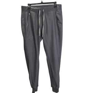 FIGS Technical Collection Gray Jogger Scrub Pants Womens Medium Stretch